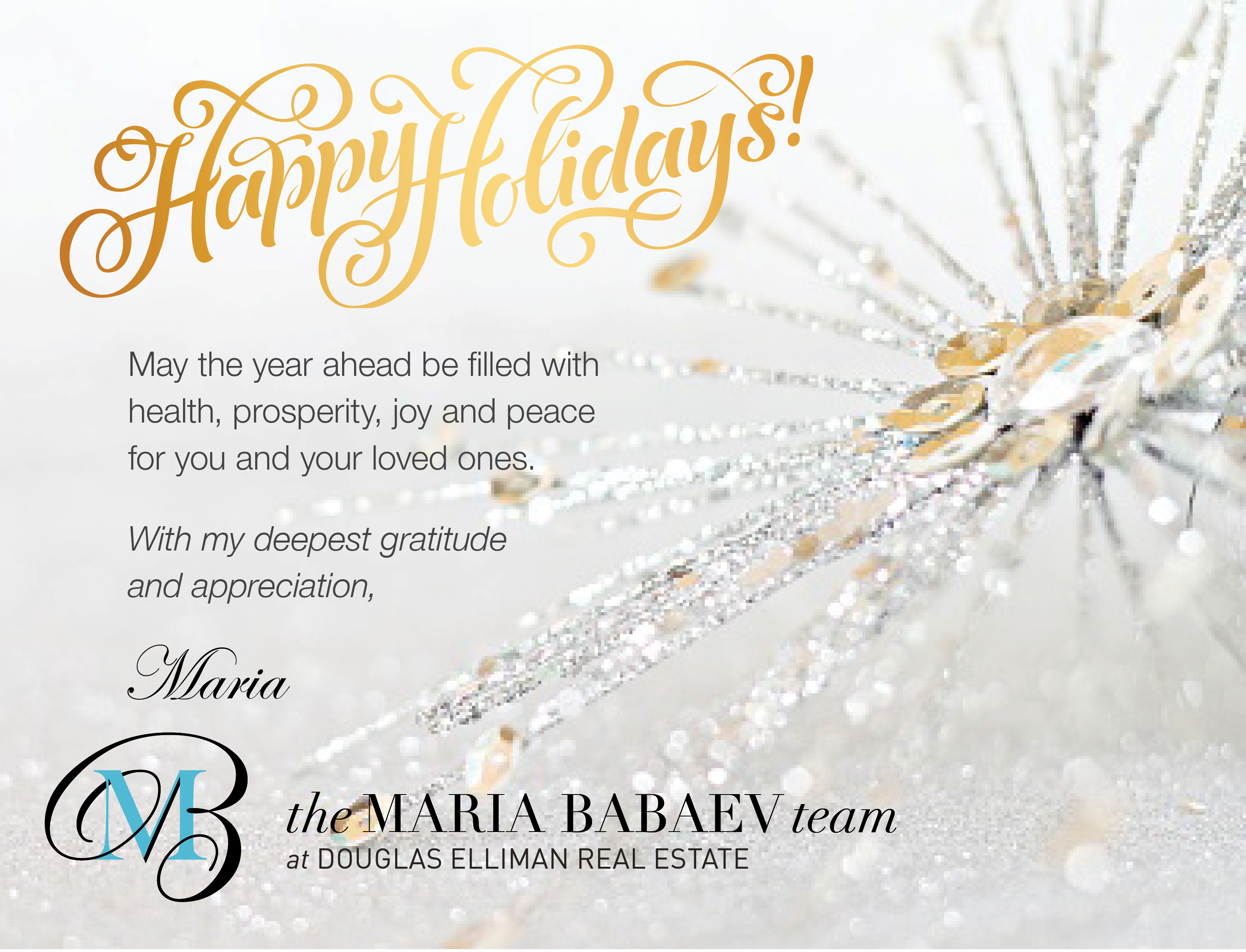 Happy Holidays From The Maria Babaev Team!